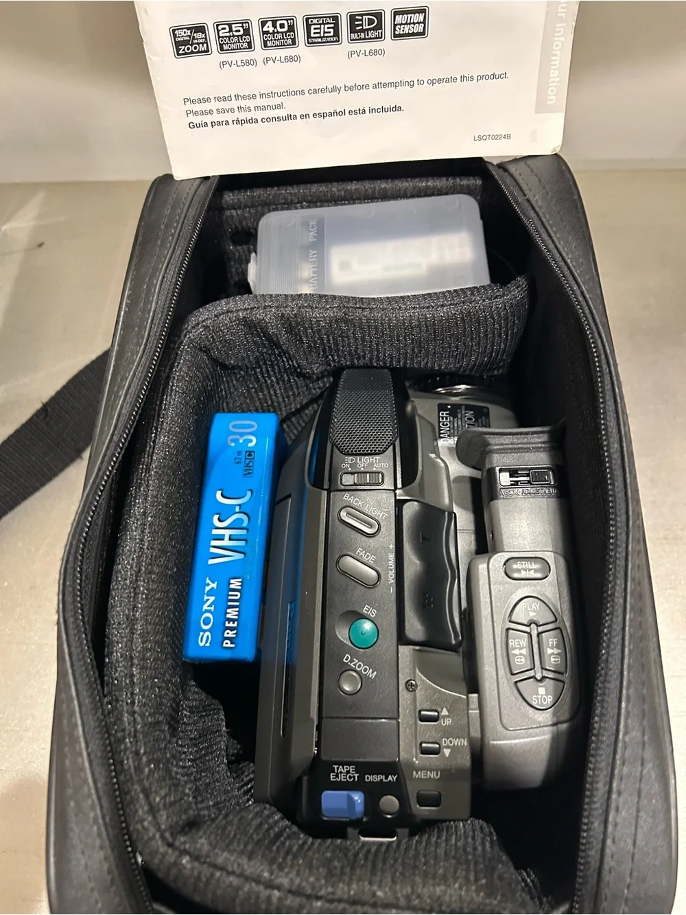 Panasonic Gray/Silver Handheld Camcorder with CarryCase Tapes,batteries &charger
